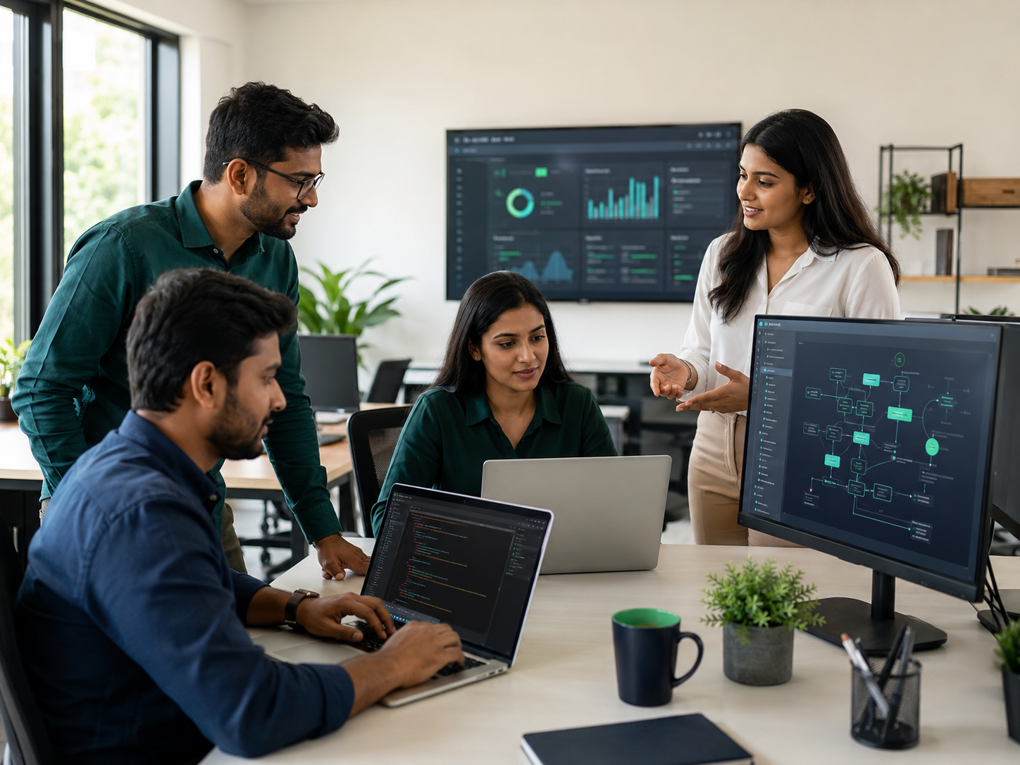 Indian technology team working on web development, software and business automation